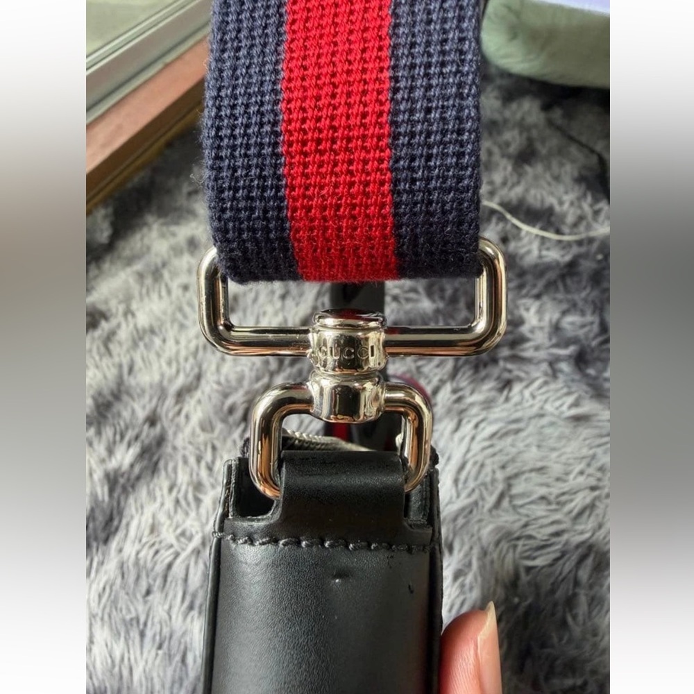 Gucci Gray Messenger Bag with Red and Blue Strap - Picture 9 of 13